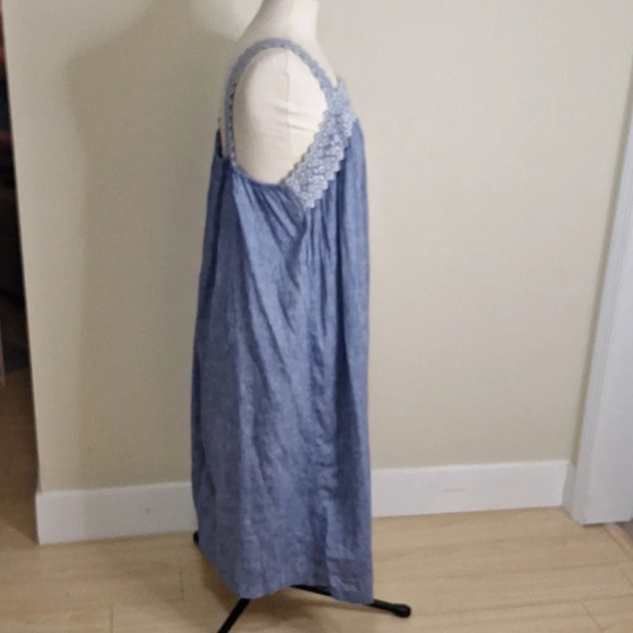 Isabel Maternity chambrey embrodery woven tank dress missing belt SZ L - Picture 5 of 8